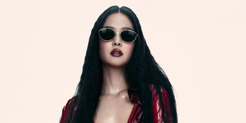 Jennie BLACKPINK was seen wearing gold Ray-Ban RB 3774D 001/9A Polarised sunglasses in the Ray-Ban campaign, April 2026.