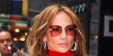 Jennifer Lopez Affleck wearing Miu Miu butterfly style sunglasses