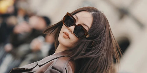 Influencer and designer Jenny Tsang was seen wearing tortoiseshell Loewe Anagram LW40129U 53V sunglasses at the Loewe Fall/Winter 2024 fashion show during Paris Fashion Week.