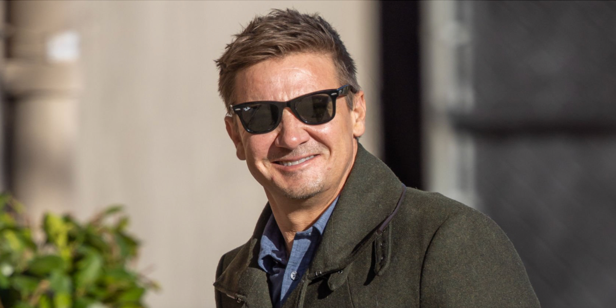 Hawkeye actor Jeremy Renner was seen wearing the iconic Ray-Ban Wayfarer 2140 901 Black sunglasses outside of "Jimmy Kimmel Live!" studios in Los Angeles