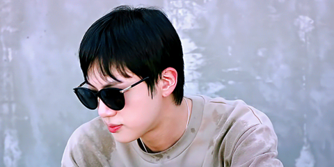 South Korean singer Jin of K Pop group BTS was seen wearing black and gold Gucci GG1452SK 001 round sunglasses in Netflix show Kian's Bizzare B&B. Shop online now on Pretavoir