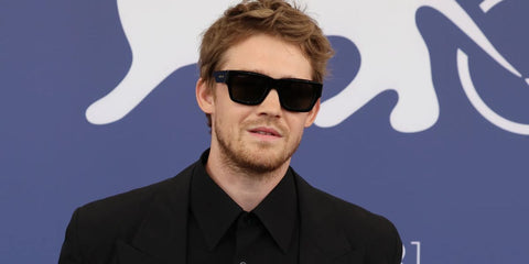 Joe Alwyn wears Gucci GG1668S 001 sunglasses at the Venice Film Festival 2024