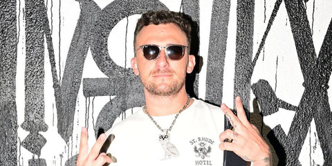 American football quarterback Johnny Manziel was seen wearing transparent Ray-Ban RB 4451 6802/71 sunglasses in West Hollywood, August 2025.