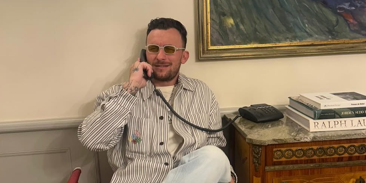 American football quarterback Johnny Manziel was seen wearing white Ray-Ban Zuri RB 4455 6808/6D rectangular sunglasses with yellow lenses in his Instagram post, August 2025.