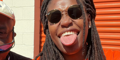 Bahamian-Bosnian basketball player Jonquel Jones was seen wearing Ray-Ban Round Metal RB 3447N 001 sunglasses in her Instagram post, June 2022. Shop online now on Pretavoir