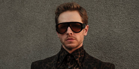 Josh Dallas wearing Tom Ford Bronson TF1044 01E sunglasses on Numero Netherlands editorial