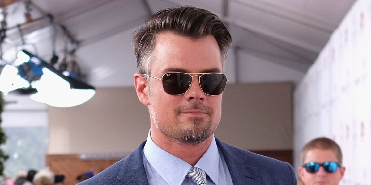 Josh Duhamel was seen wearing gold Ray-Ban Caravan RB 3136 181 sunglasses  at the 142nd Kentucky Derby