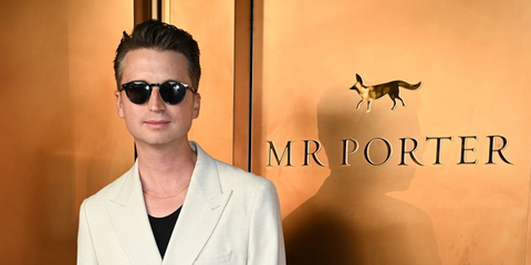 British podcaster Josh Smith was seen wearing black Oliver Peoples OP-13 Sun OV5504SU 1731/P2 Polarised sunglasses at the launch MR PORTER The Modern Steakhouse, Bar & Lounge in London, April 2025. Shop online now on Pretavoir