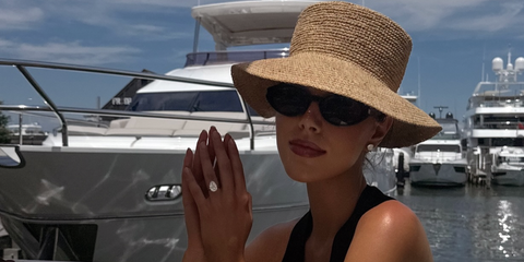 Jourdan Sloane was seen wearing black Saint Laurent Sun SL 567 001 sunglasses in her Instagram post, June 2025.