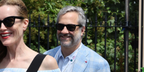 Judd Apatow, pictured with wife Leslie Mann, was seen wearing black Ray-Ban New Wayfarer RB 2132 901L sunglasses at the 2023 Wimbledon Championship. Buy now on Pretavoir