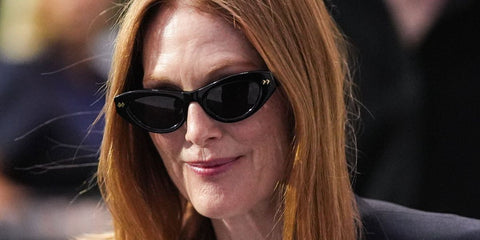 Julianne Moore was seen wearing black Bottega Veneta BV1350S 001 cat eye sunglasses at the US Open 2025. Shop online now on Pretavoir