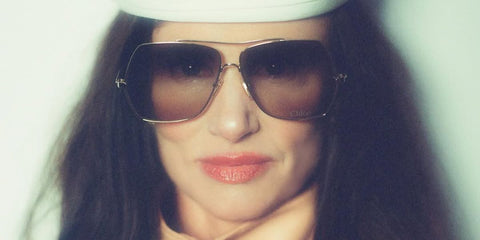 Actress, singer, and musician Juliette Lewis was seen wearing gold Chloe Aly CH0278S 001 sunglasses on the cover of Flaunt Magazine, April 2025 issue.
