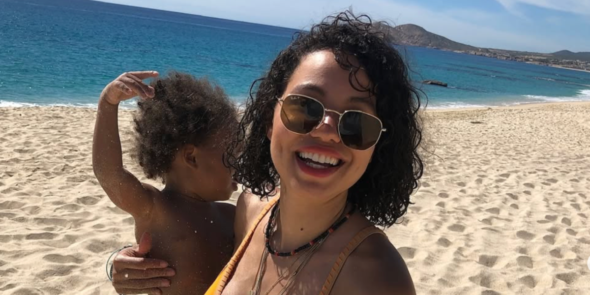 Actress Jurnee Smollett was seen wearing gold Ray-Ban Hexagonal RB 3548N 001/57  sunglasses with brown Polarised lenses in her Instagram post, November 2024