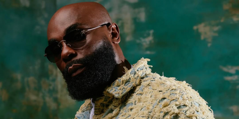 French rapper Kaaris was seen wearing Fred FG40011U 30V rimless sunglasses in his Instagram post