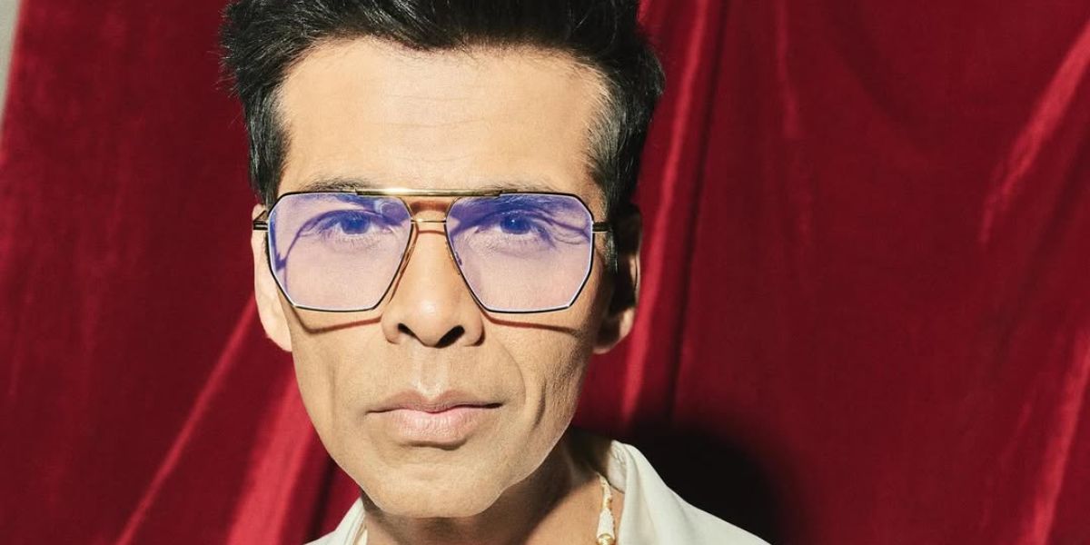 Indian filmmaker and TV personality Karan Johar was seen wearing gold Bottega Veneta BV1012S 009 aviator sunglasses with clear lenses to attend the Tyaani Fine Jewellery fashion show in January 2025