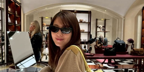 Japanese actress Kasumi Arimura was seen wearing tortoiseshell Prada PR 26ZS 14L09Z cat eye sunglasses in Milan, September 2025. Shop online now on Pretavoir