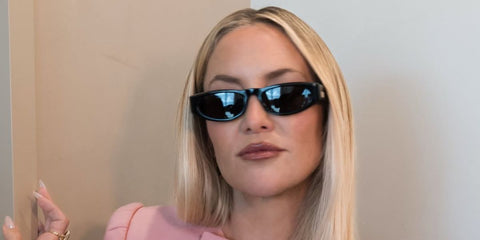 Kate Hudson was seen wearing new black Valentino VG0007S 001 sunglasses from the Spring Summer 2026 collection while promoting Running Point season 2 in Los Angeles, April 2026.