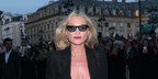 Kate Moss was seen wearing black Tom Ford Penn-02 TF1362 01V sunglasses with light blue lenses at the Tom Ford Spring/Summer 2026 fashion show during Paris Fashion Week. Shop online now on Pretavoir