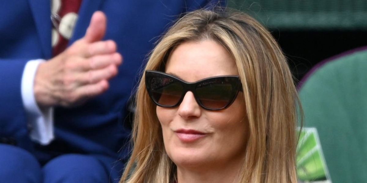 Professional golfer Justin Rose's wife Kate Phillips Rose was seen wearing black Dolce&Gabbana DG4417 3246/8G cat eye sunglasses at the Wimbledon Tennis Championships 2026