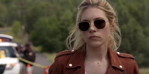 Canadian actress Katheryn Winnick was seen wearing Ray-Ban Hexagonal RB 3548N 001/58 Polarised sunglasses in TV series Big Sky, season 2. Shop online now on Pretavoir