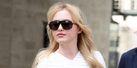 Kathryn Newton was seen wearing black Tom Ford Guillaume TF1208-N 01A sunglasses at BBC Radio Studios in London promoting new movie 'Ready or Not 2 : Here I Come'