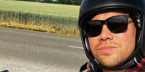 German rapper Kay One was seen wearing black Gucci GG0746SA 001 sunglasses in his Instagram post, June 2023.