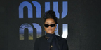 Keke Palmer was seen wearing black Miu Miu MU 09WS 1AB5S0 cat eye sunglasses to attend the Miu Miu Spring/Summer 2023 fashion show during Paris Fashion Week