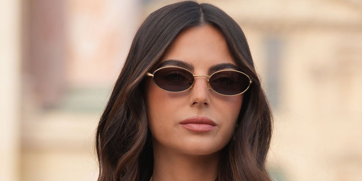 Model Kelly Piquet was seen wearing gold Bottega Veneta Sardine BV1386S 001  sunglasses at the Elie Saab Fall/Winter 2026 fashion show during Paris Fashion Week.