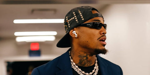 American football player Kendrick Bourne was seen wearing black Gucci GG1778S 001 sunglasses in his Instagram post, September 2025.