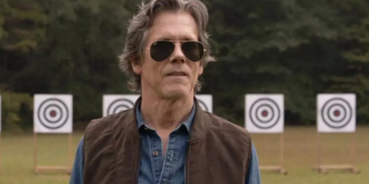Kevin Bacon was seen wearing the iconic Ray-Ban Aviator RB 3025 181 sunglasses as Owen Whistler in 2022 movie They/Them