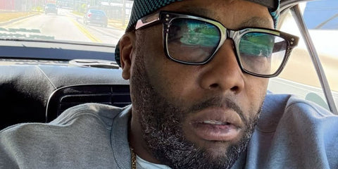 Rapper and activist Killer Mike was seen wearing black Dita Sequoia DTX 757 A 03 optical glasses in his Instagram post, April 2025.