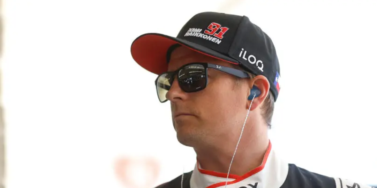 Kimi Raikkonen is seen wearing Ray-Ban RB 4264 601/J0 sunglasses during during practice for the NASCAR Cup Series EchoPark Automotive Grand Prix at Circuit of The Americas in Austin, Texas