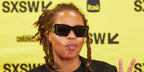 Rapper and singer Kodie Shane was seen wearing black Prada PR 08YS 1AB5S0 Symbole Sunglasses at the SXSW 2024 Conference and Festivals in Austin, Texas.