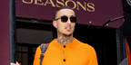 Basketball player Kyle Kuzma of Milwaukee Bucks was seen wearing gold and tortoiseshell Zegna EZ0299/S 56N sunglasses in New York City, April 2026.