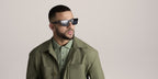 English footballer Kyle Walker of Manchester City was seen wearing black Hugo Boss 1855/S 807KU sunglasses with blue lenses in the BOSS Eyewear Fall/Winter 2025 campaign. Shop online now on Pretavoir