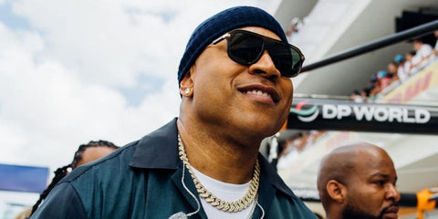 LL Cool J was seen wearing black and silver Gucci GG1309S 005 sunglasses at the 2023 F1 Grand Prix of Miami