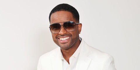 Actor Larenz Tate was seen wearing black iron Dita Mach Six DTS 121 06 aviator sunglasses with grey gradient lenses at the American Black Film Festival 2025 in Miami. Shop online now on Pretavoir