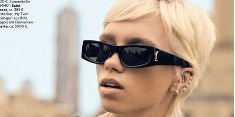 German model and content creator Lena Mantler was seen wearing black Saint Laurent SL M140/F 001 sunglasses in an InStyle Germany Social Star feature, October 2024.