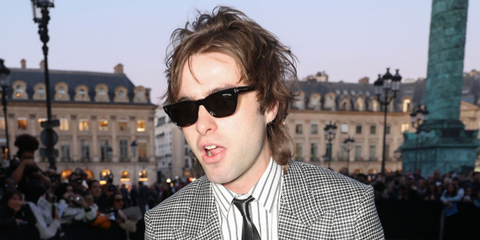 Lennon Gallagher was seen wearing black Tom Ford Penn-02 TF1362 01A sunglasses with grey lenses at the Tom Ford Fall/Winter 2026 fashion show during Paris Fashion Week.