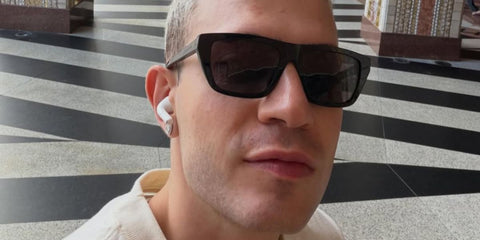 Brazilian actor Leo Picon was seen wearing black Bottega Veneta BV1291S 001 sunglasses in his Instagram post, March 2026.