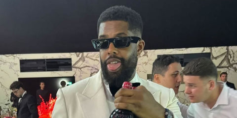 British socialite Leon Starino Anderson was seen wearing black Gucci GG1331S 002 sunglasses at the amFar Gala 2025. Shop online now on Pretavoir