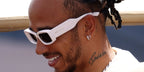 Lewis Hamilton is wearing white Gucci Sunglasses as the Monaco Grand Prix