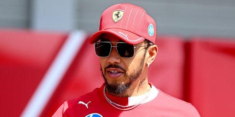 Lewis Hamilton was seen wearing silver Ray-Ban Ari RB 3758 003/81 square aviator sunglasses with grey Polarised lenses at the 2025 F1 Grand Prix of Japan. Shop online now on Pretavoir