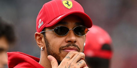 Lewis Hamilton was seen wearing pale gold Ray-Ban Kai RB 3757 9213/2 oval sunglasses with green lenses at the 2025 F1 Grand Prix of Japan. Shop online now on Pretavoir
