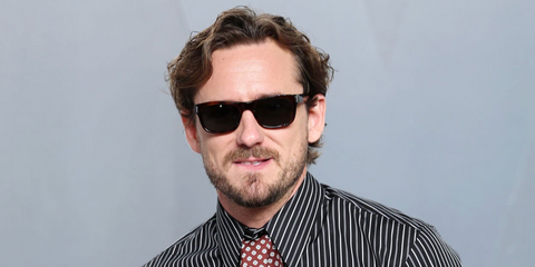 Lewis Pullman was seen wearing tortoiseshell Saint Laurent Sun SL 83 002 sunglasses at the 2026 Vanity Fair Oscars Party in Los Angeles