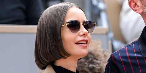 Emily in Paris star Lily Collins was seen wearing Cartier Panthere CT0399S 001 sunglasses with grey gradient lenses at the 2025 French Open. Shop online now on Pretavoir