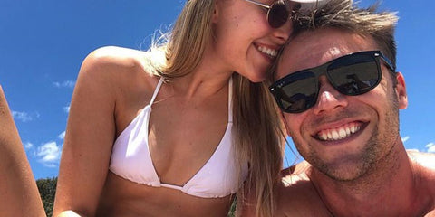 Australian actor Lincoln Lewis was seen wearing black Ray-Ban 4147 601/58 Polarised sunglasses.