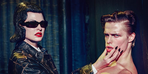 Linda Evangelista was seen wearing black Tom Ford Corey TF1064 01A sunglasses in a V Magazine feature, January 2024.