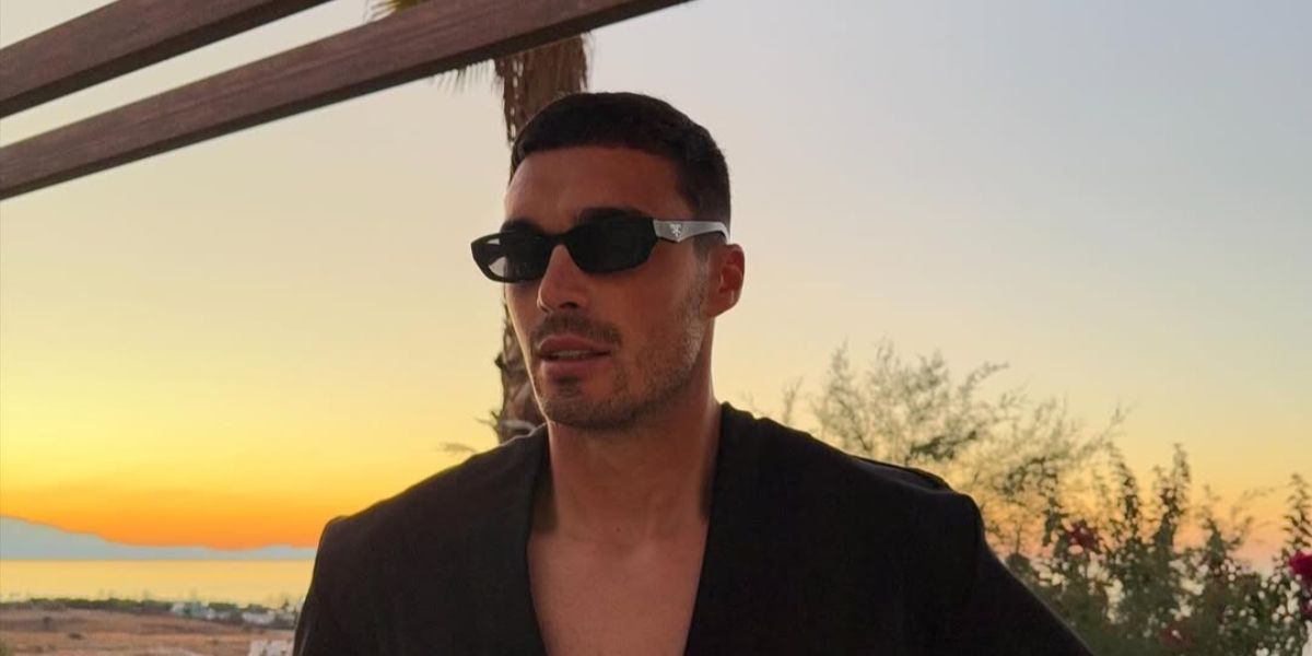Footballer Lloyd Jones of Charlton Athletic FC was seen wearing black Prada PR B06S 16K08Z sunglasses in his Instagram post, October 2025.