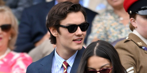Louis Partridge was seen wearing black Prada PR A16S 16K731 sunglasses at the Wimbledon 2025. Shop online now on Pretavoir